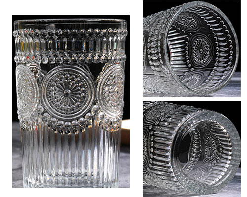 Clear Embossed Water Glass