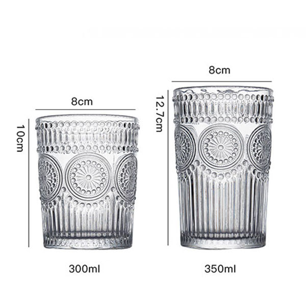 Embossed Water Glass Cups