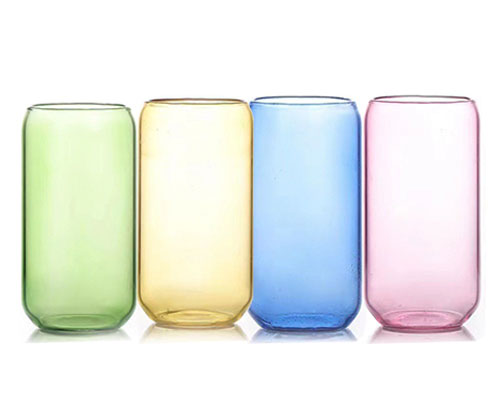 Colored Glass Can Cup