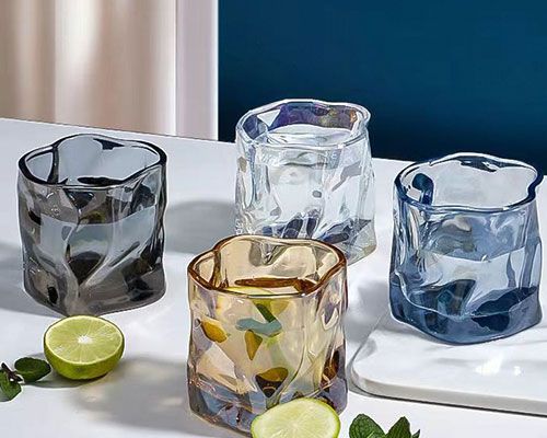 Twisted Colored Glass Cups