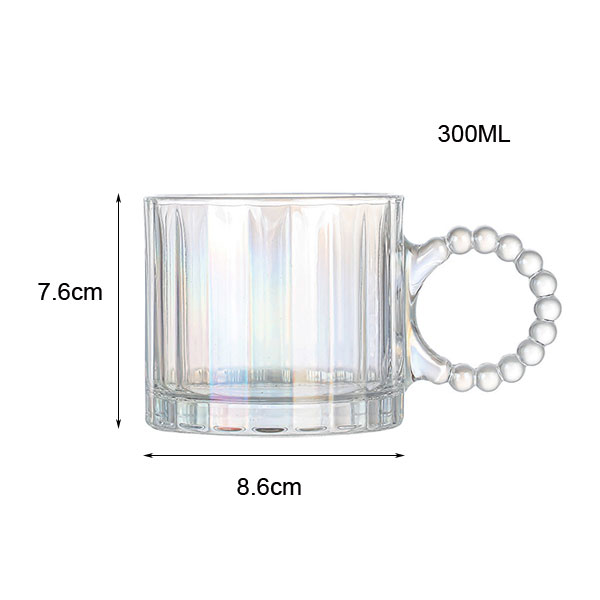10oz Glass Mug with Pearl Handle