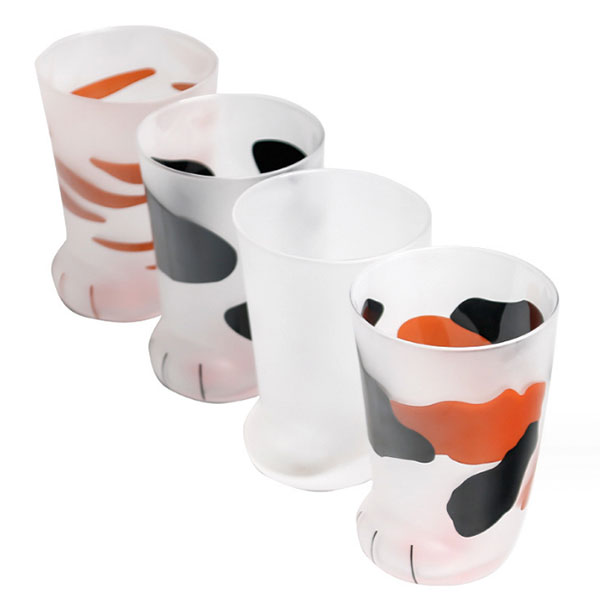 Cat Paw Frosted Glass Cups