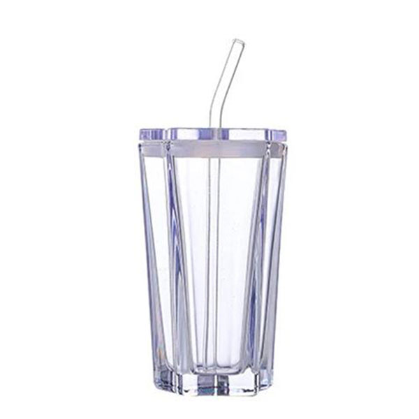 Juice Glass With Lid And Straw