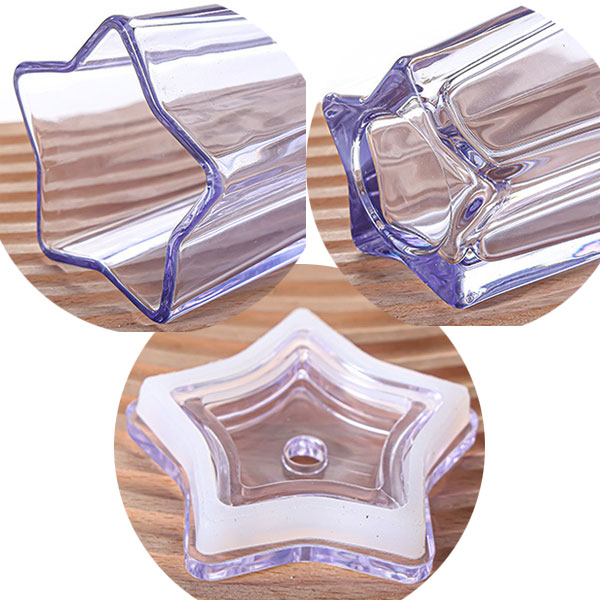 Star Shape Glass Cup With Lid And Straw