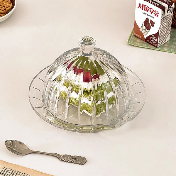 Crystal Cake Plate With Dome