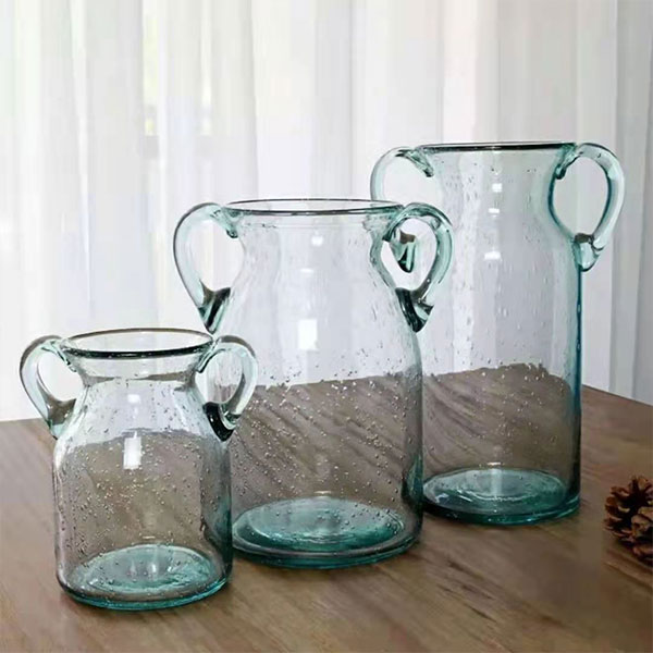 Blue Clear Glass Vase