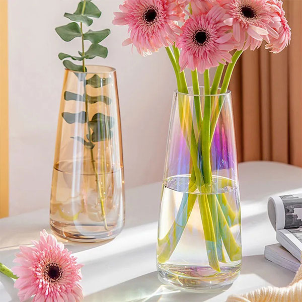 Fluted Clear Glass Vase