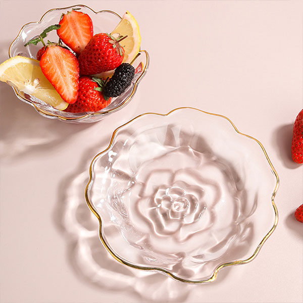 Rose Plates With Gold Trim